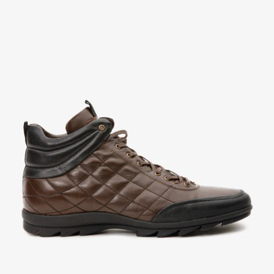 ¡La venta final de las botas de hombre de cuero marrón Riga con cordones casuales!