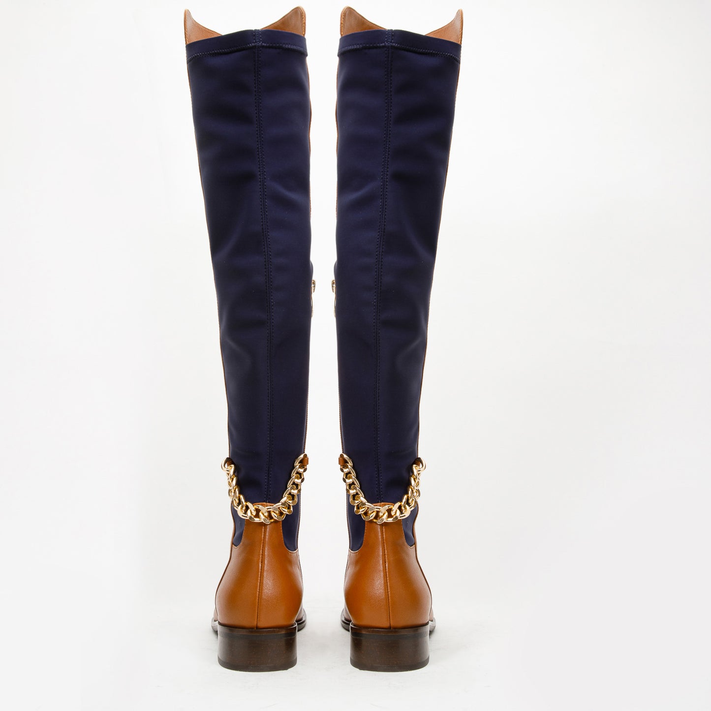 Botas altas hasta la rodilla de cuero color canela para mujer Tallin