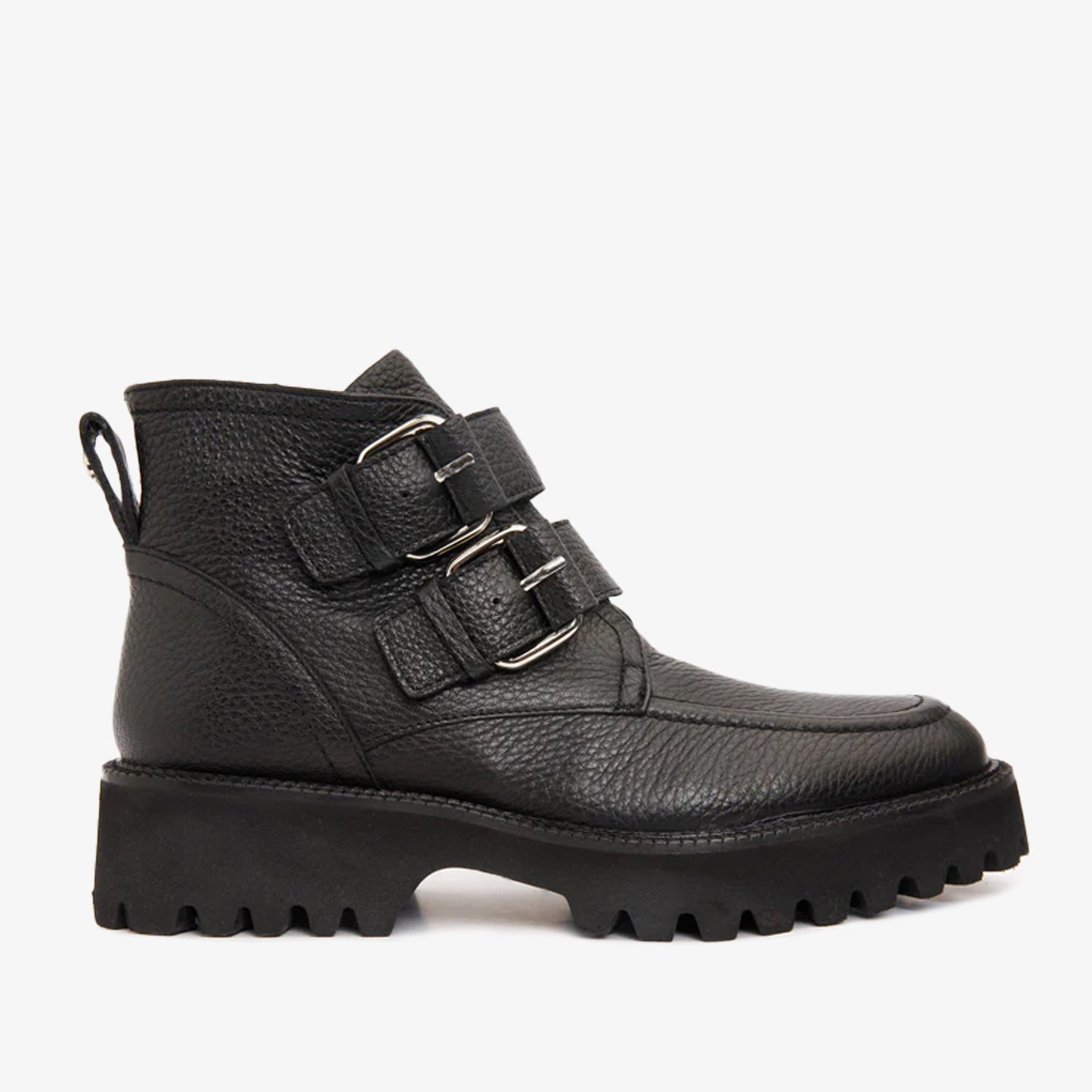 The Harry Black Leather Double Monk  Ankle Women  Boot Final Sale!
