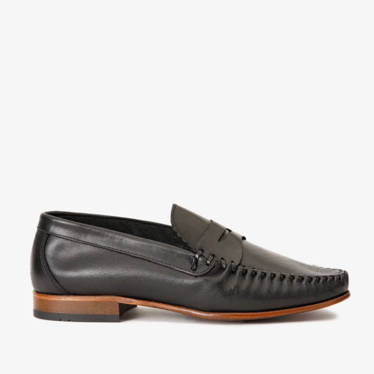 Mocasín de cuero negro Eregli para hombre