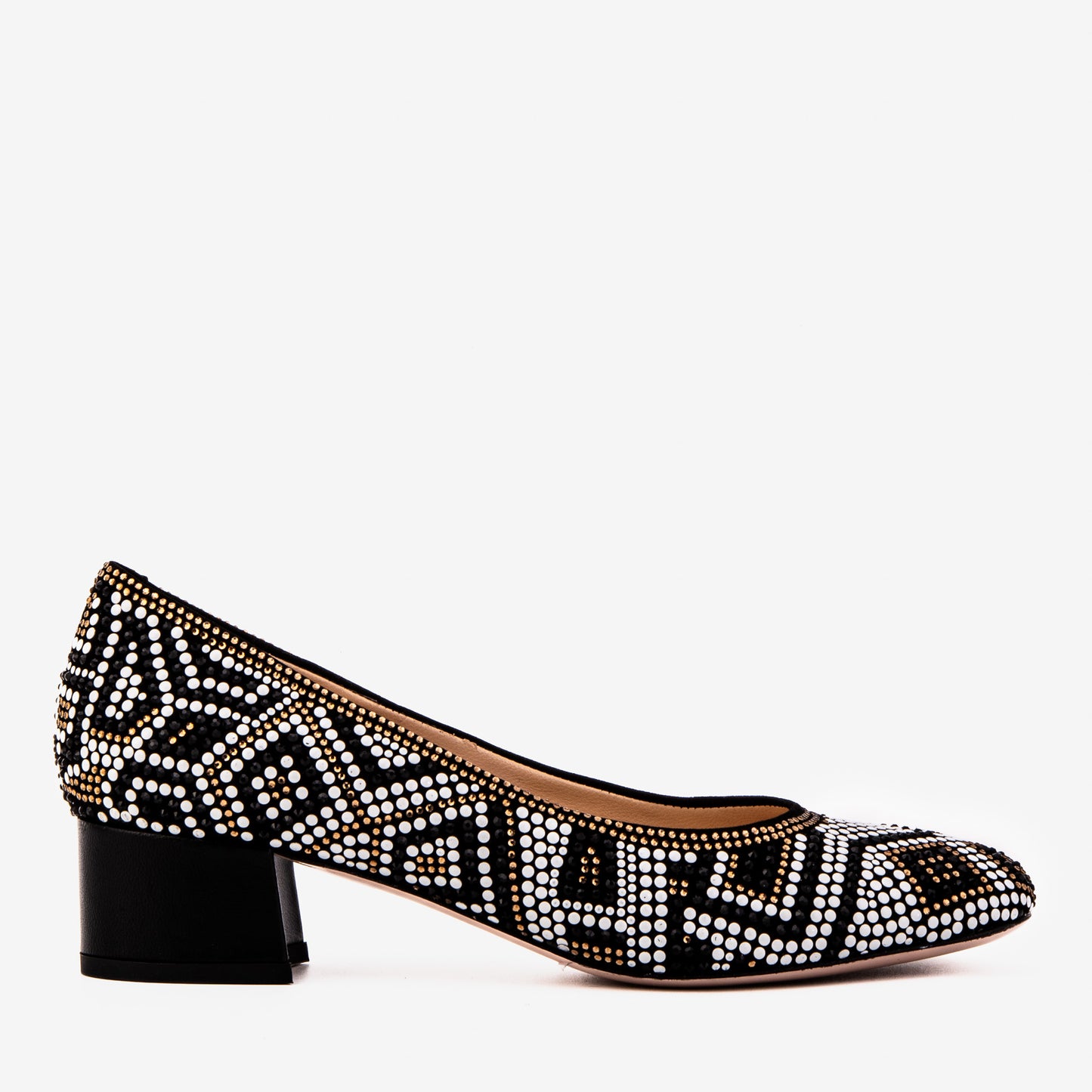 Nampula Crystal-Embellished Black Leather Women Pump - 1
