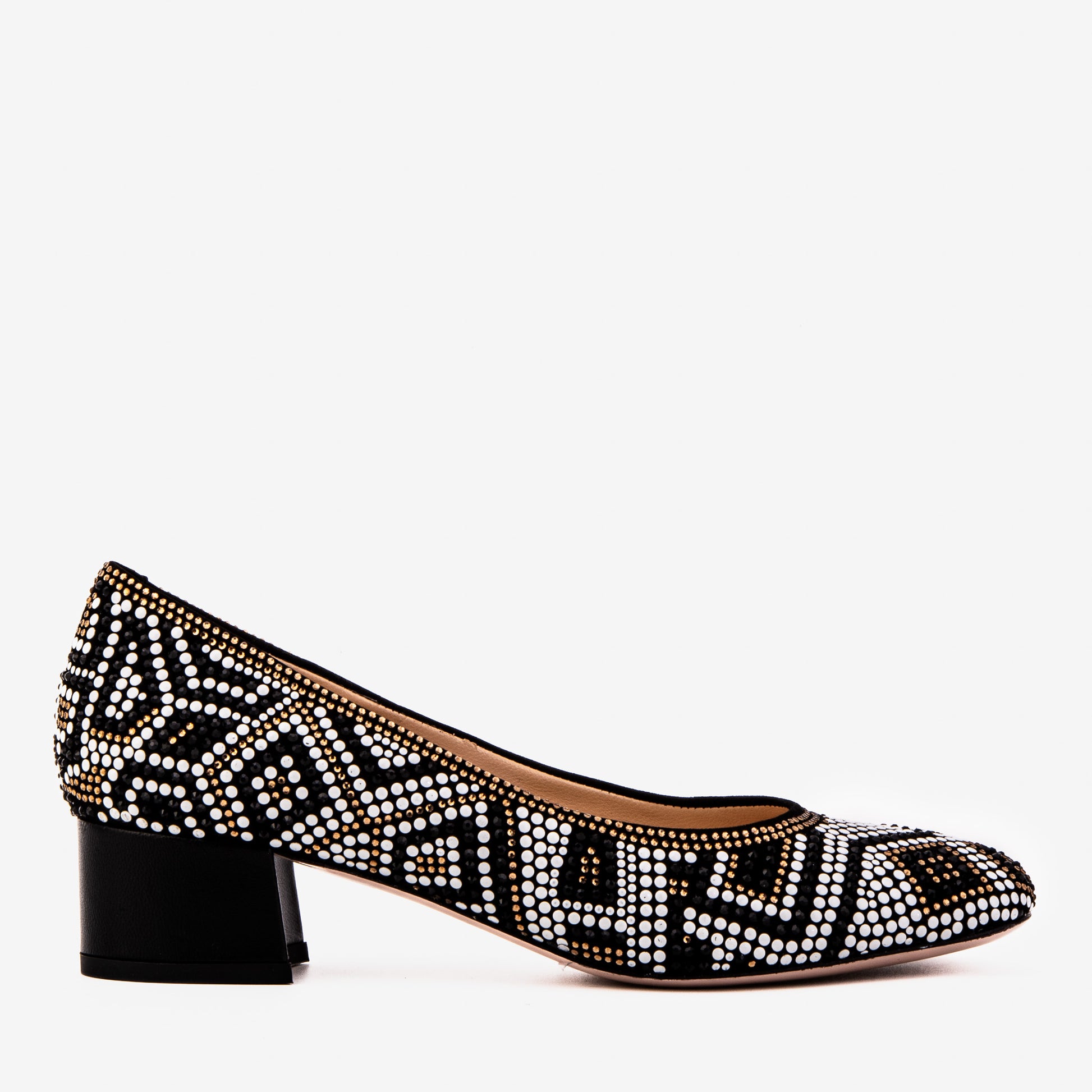 Nampula Crystal-Embellished Black Leather Women Pump - 1