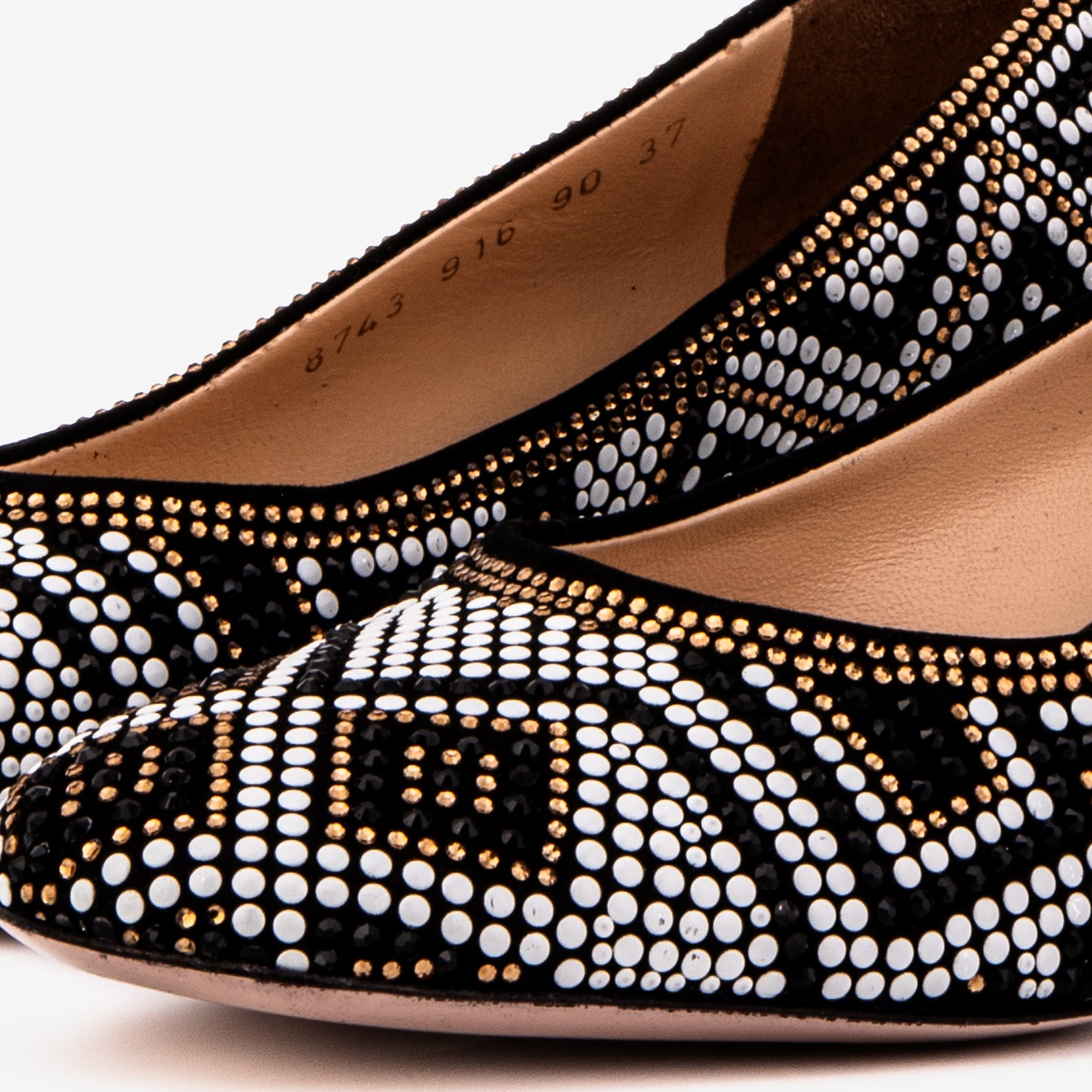 Nampula Crystal-Embellished Black Leather Women Pump - 3