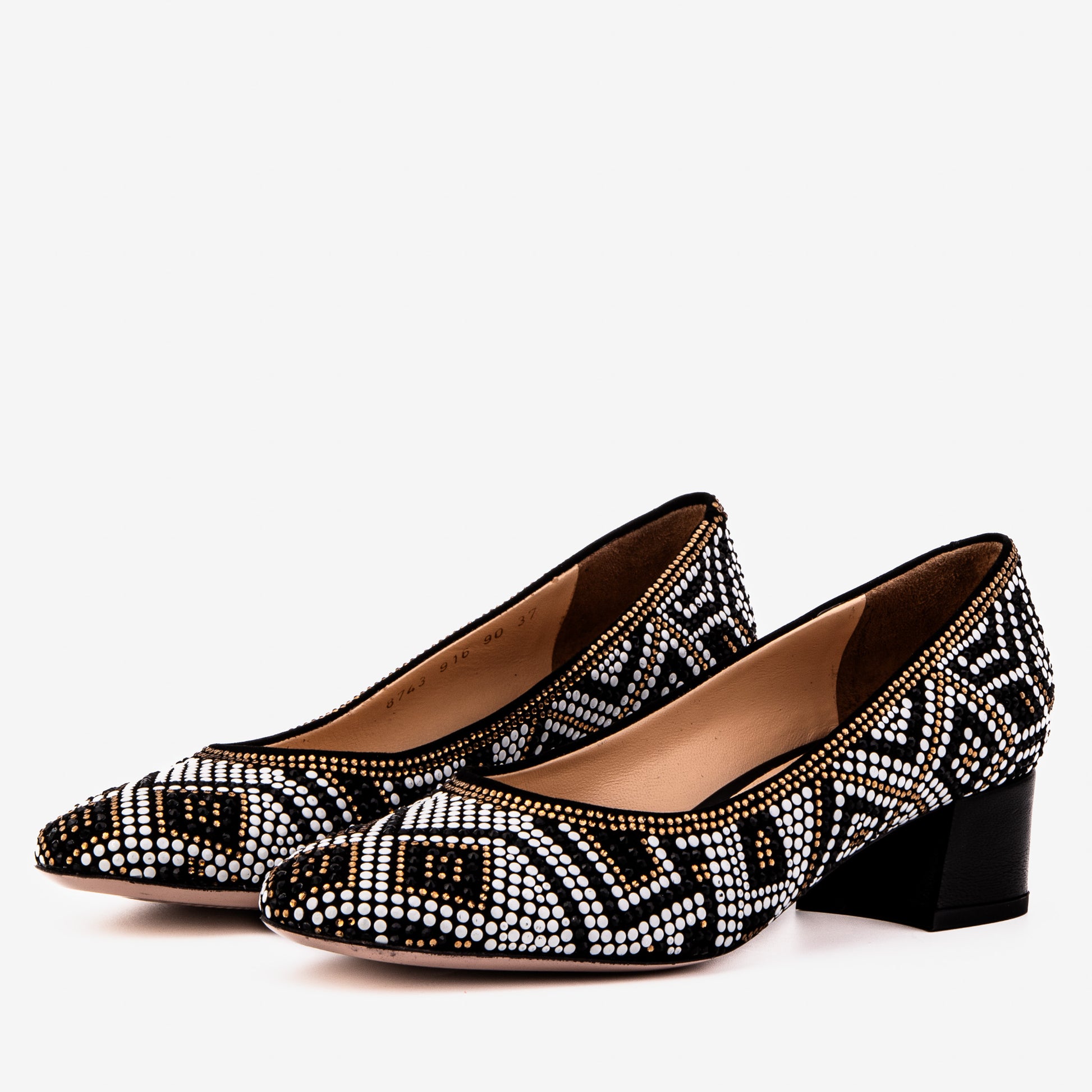 Nampula Crystal-Embellished Black Leather Women Pump - 2