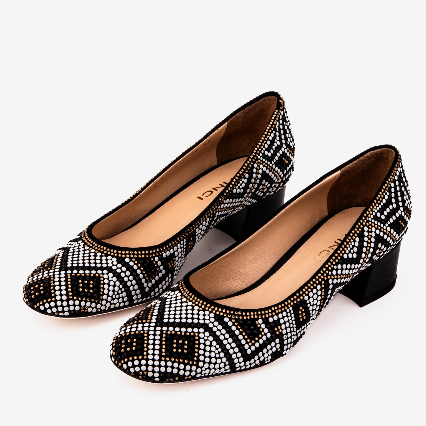 Nampula Crystal-Embellished Black Leather Women Pump - 4