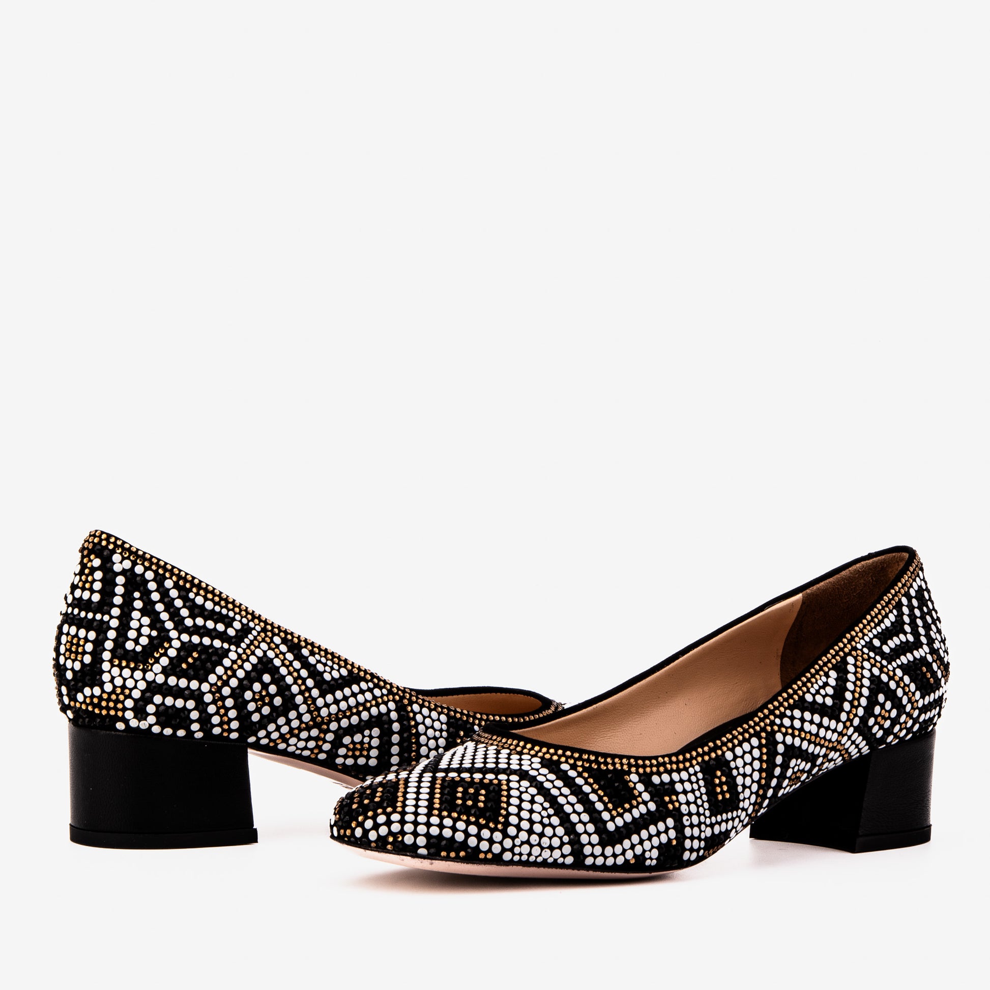Nampula Crystal-Embellished Black Leather Women Pump - 5