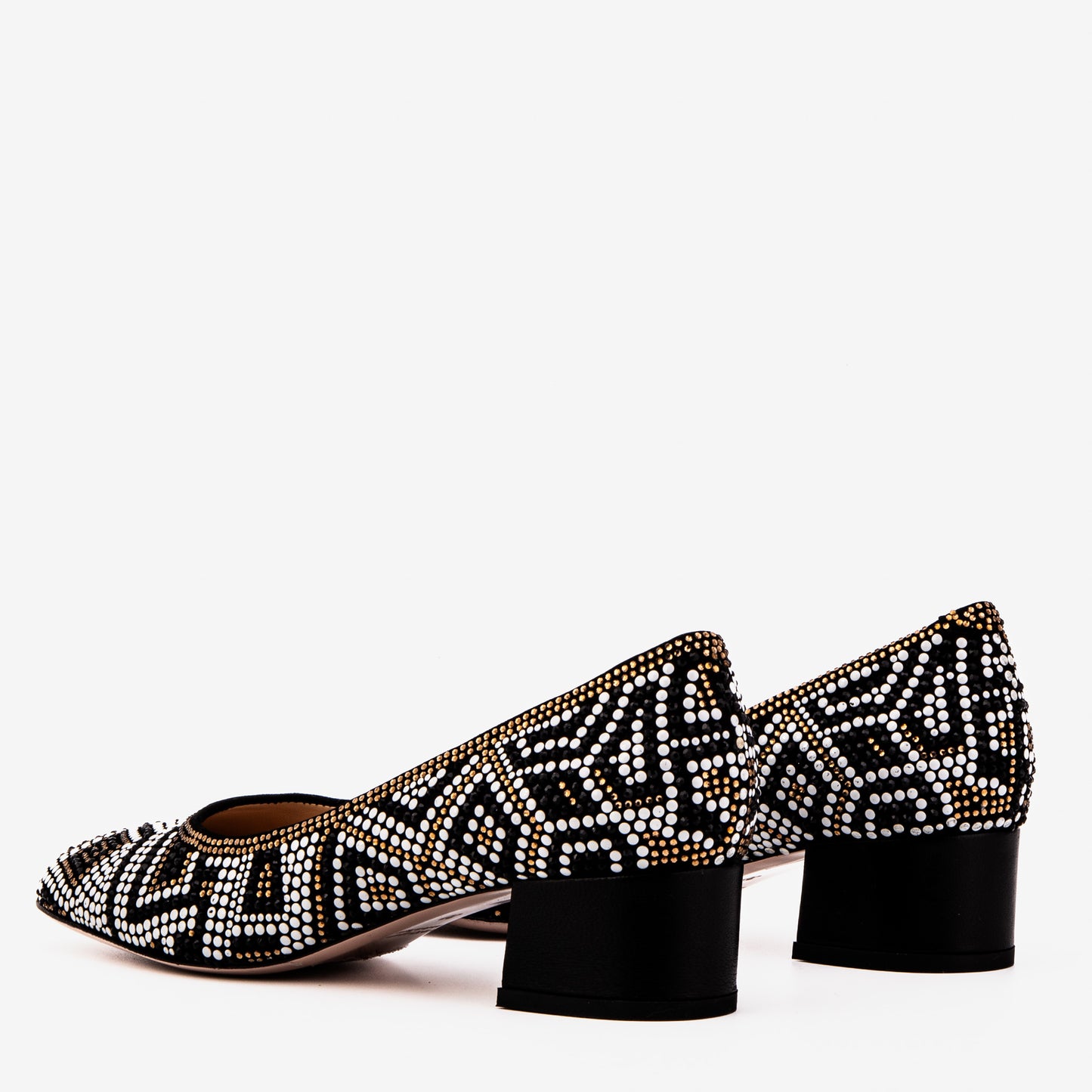 Nampula Crystal-Embellished Black Leather Women Pump - 6