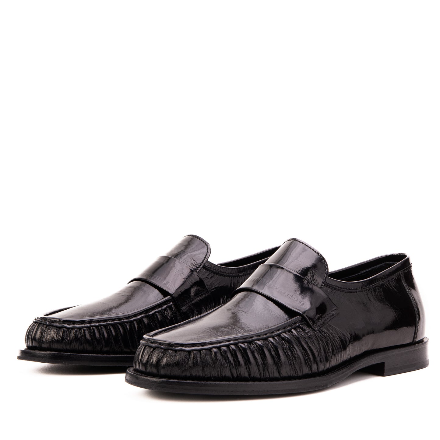 The Serafino Black Genuine Leather Men Loafer