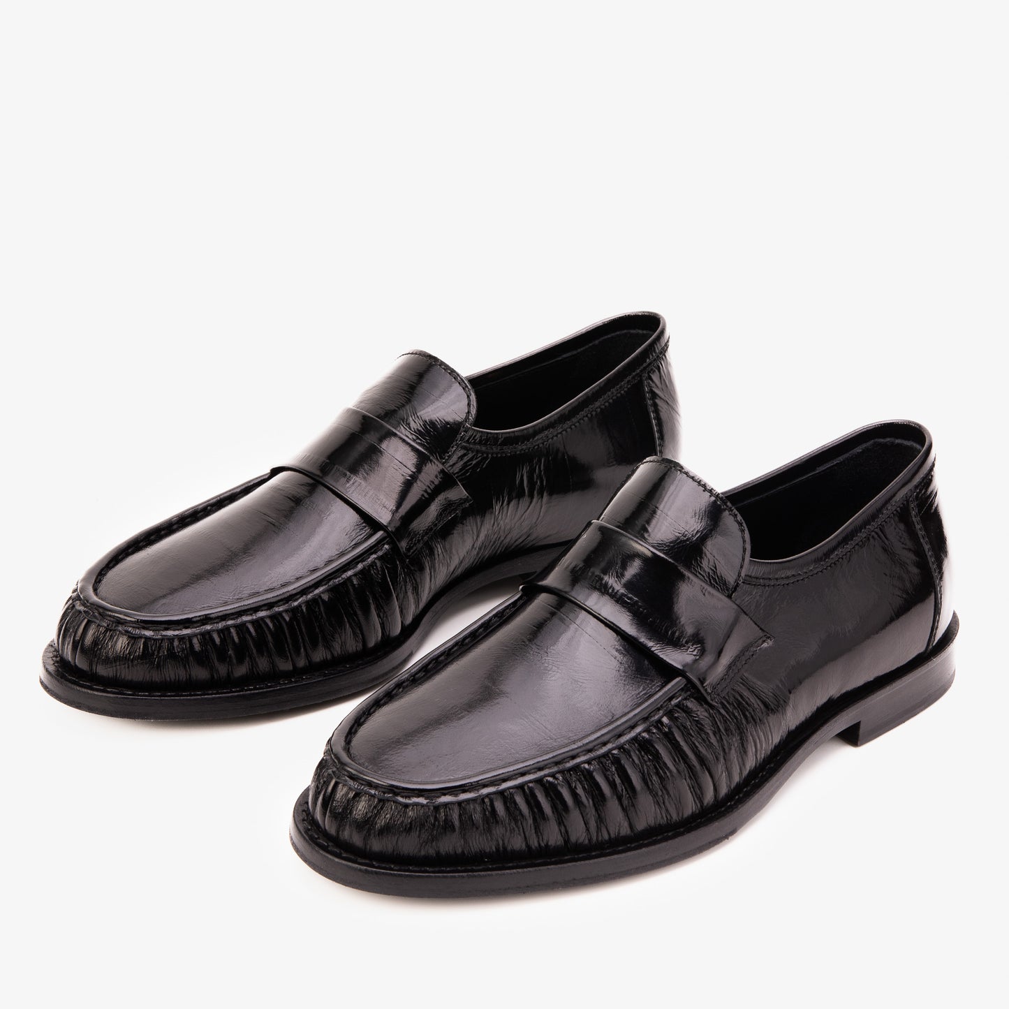 The Serafino Black Genuine Leather Men Loafer