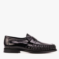 The Serafino Black Genuine Leather Men Loafer