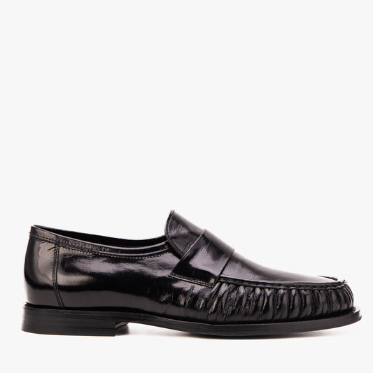 The Serafino Black Genuine Leather Men Loafer