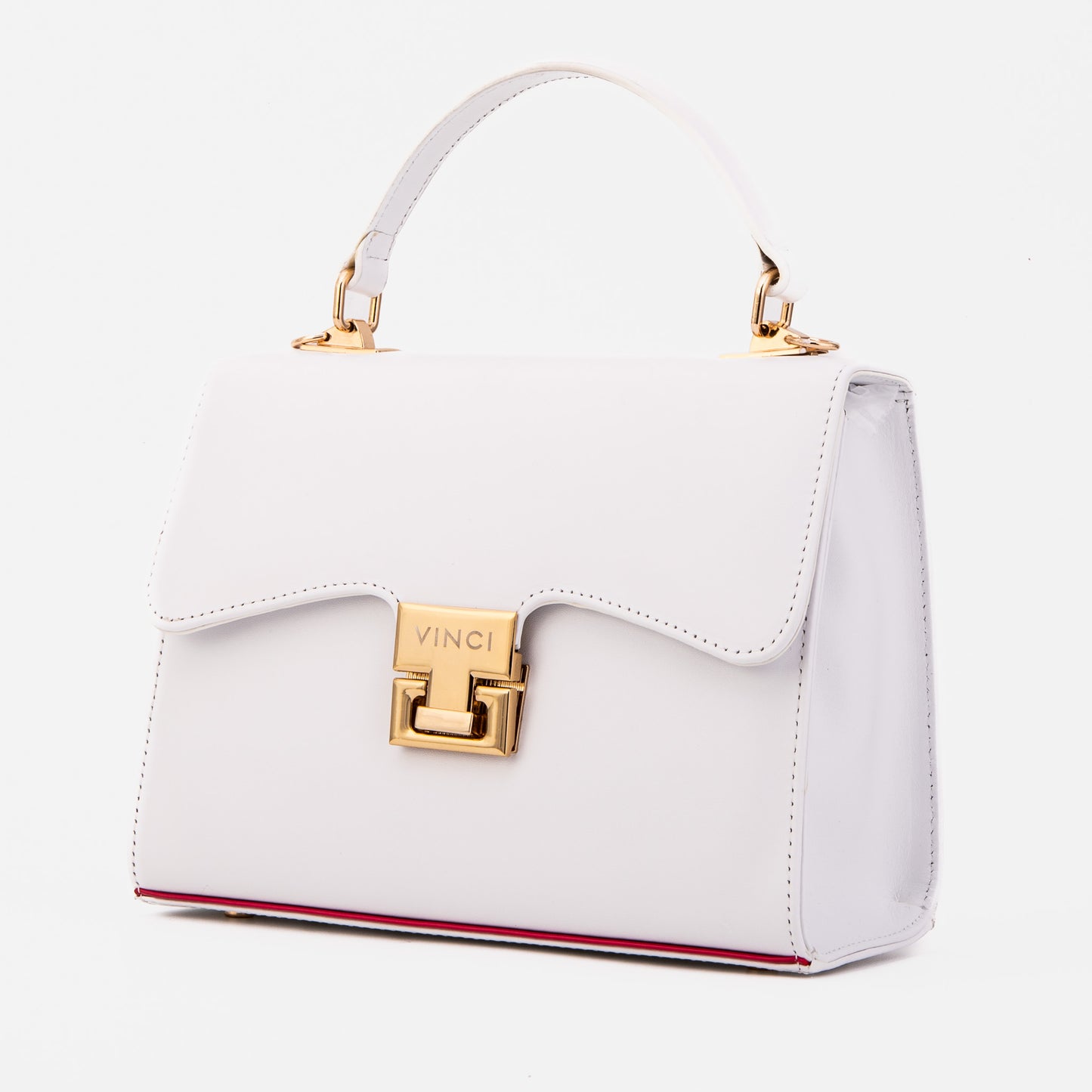 El Bolso de Mano de Cuero Blanco Ege