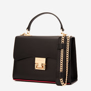 The Ege Black Leather Handbag