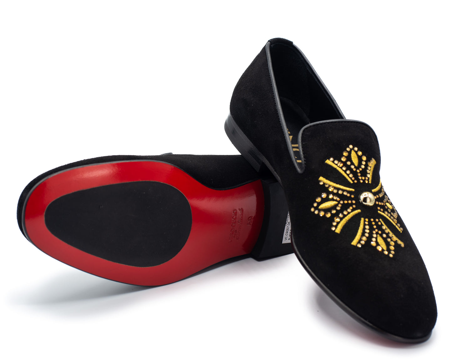 Mocasines sin cordones de ante negro Lazio Shoe para hombre