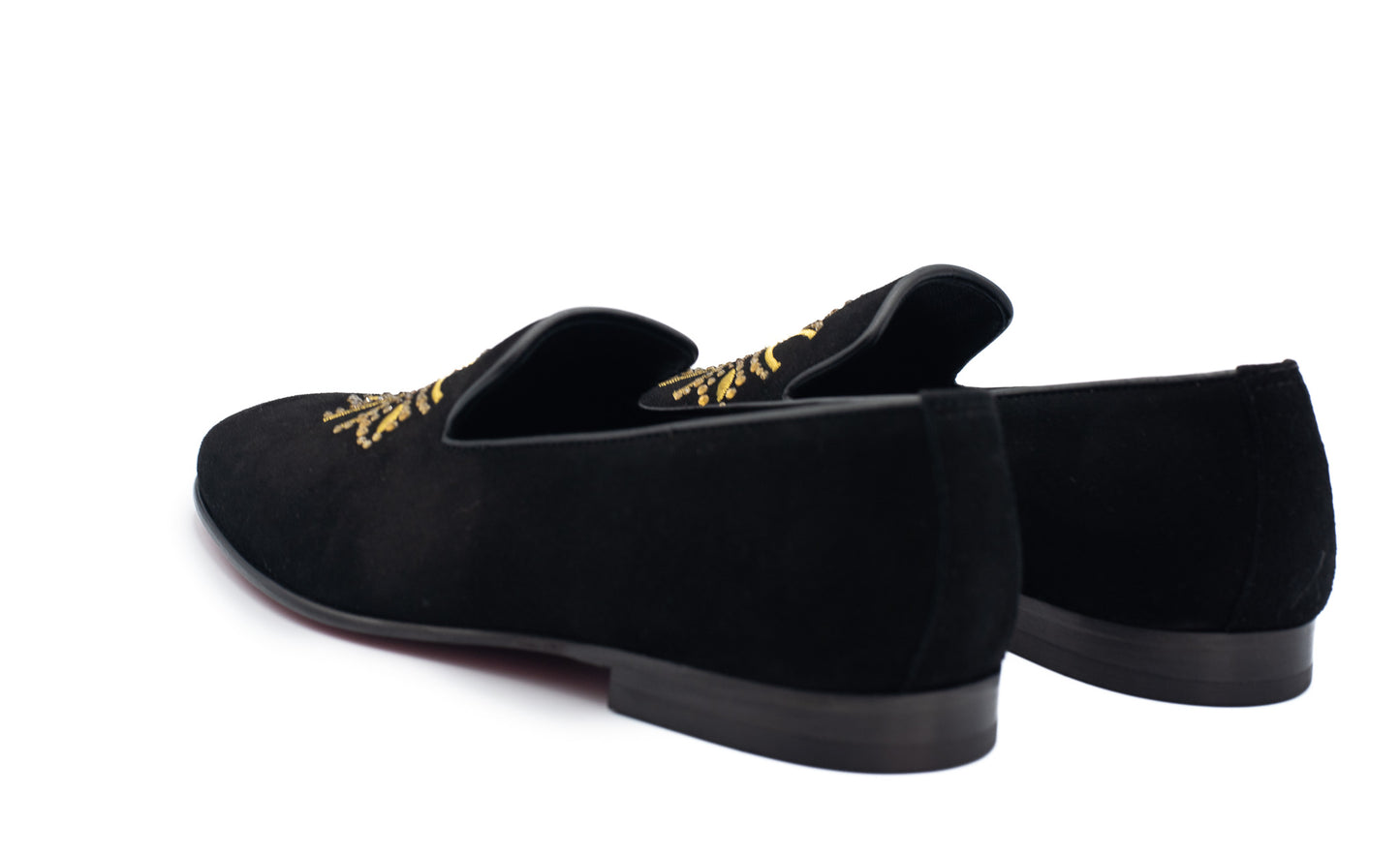 Mocasines sin cordones de ante negro Lazio Shoe para hombre