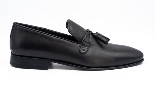 Mocasines con borlas de cuero negro Modica ¡Venta final!