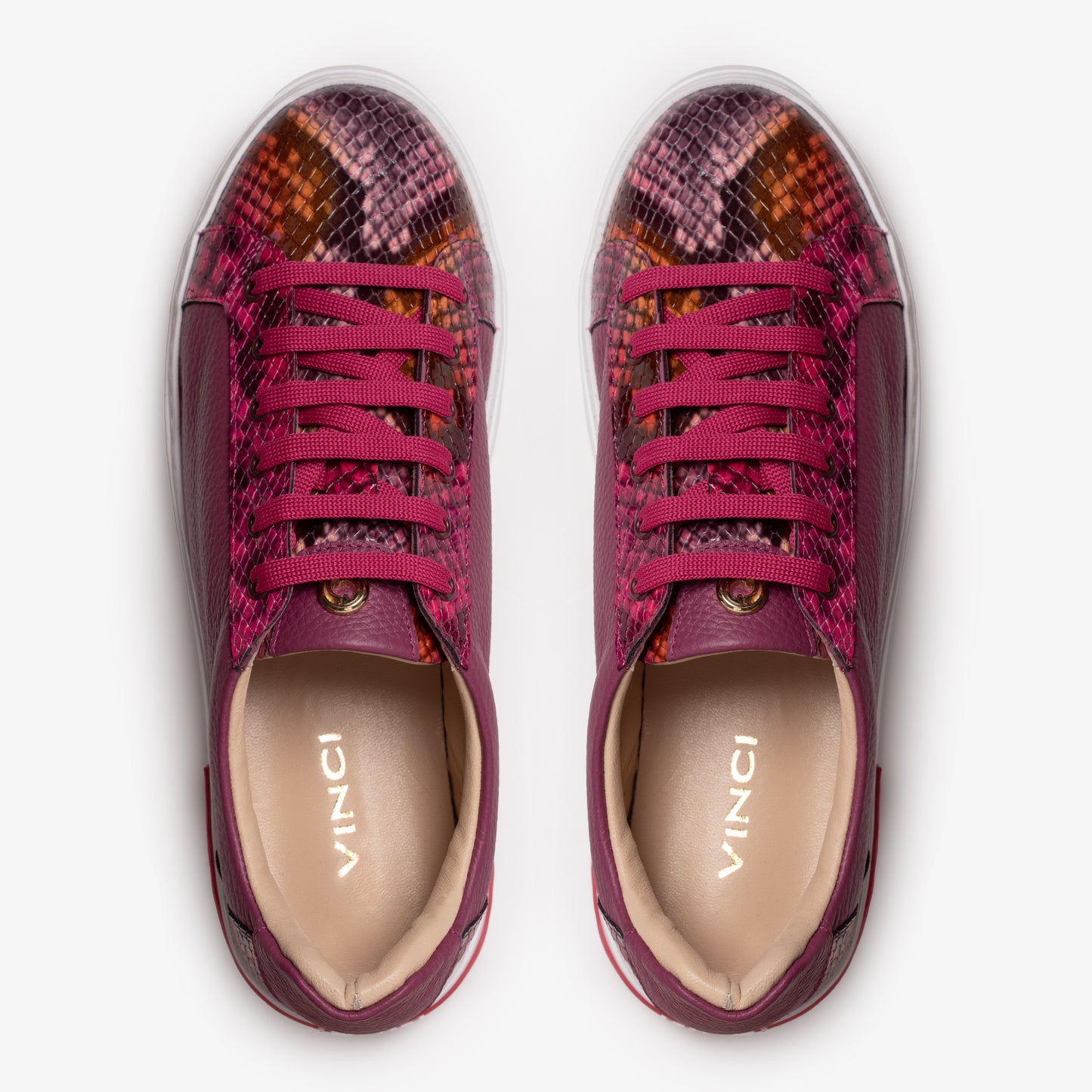 The Burano Purple & Fuchsia Leather Women Sneaker