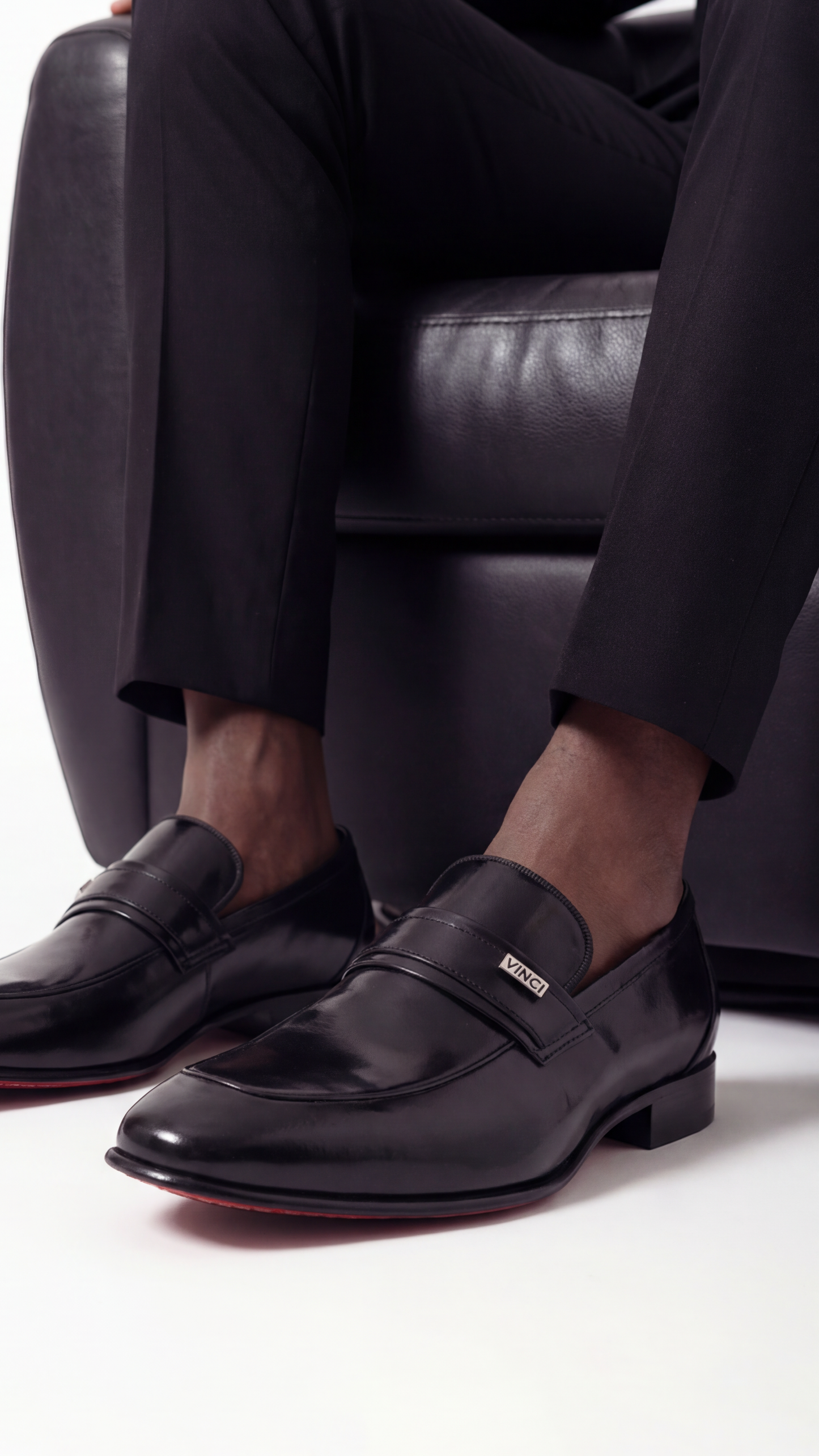 The Ashford Black Baby Buffalo Leather Loafer Men Shoe