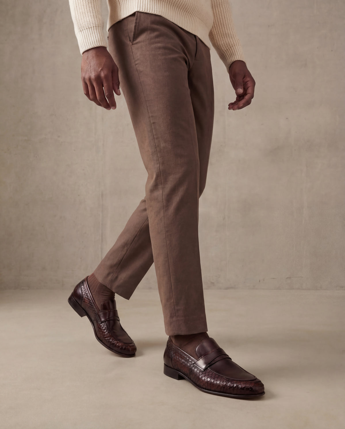 The Aurelio Brown Python & Baby Buffalo Leather Penny Loafer