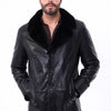 The Bellarino Black Lambskin Leather Shearling Men Jacket
