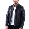 The Lucano Black Genuine Calf Leather Men Jacket