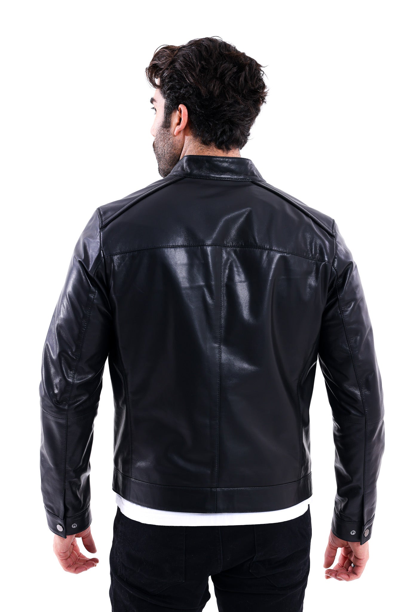 The Lucano Black Genuine Calf Leather Men Jacket