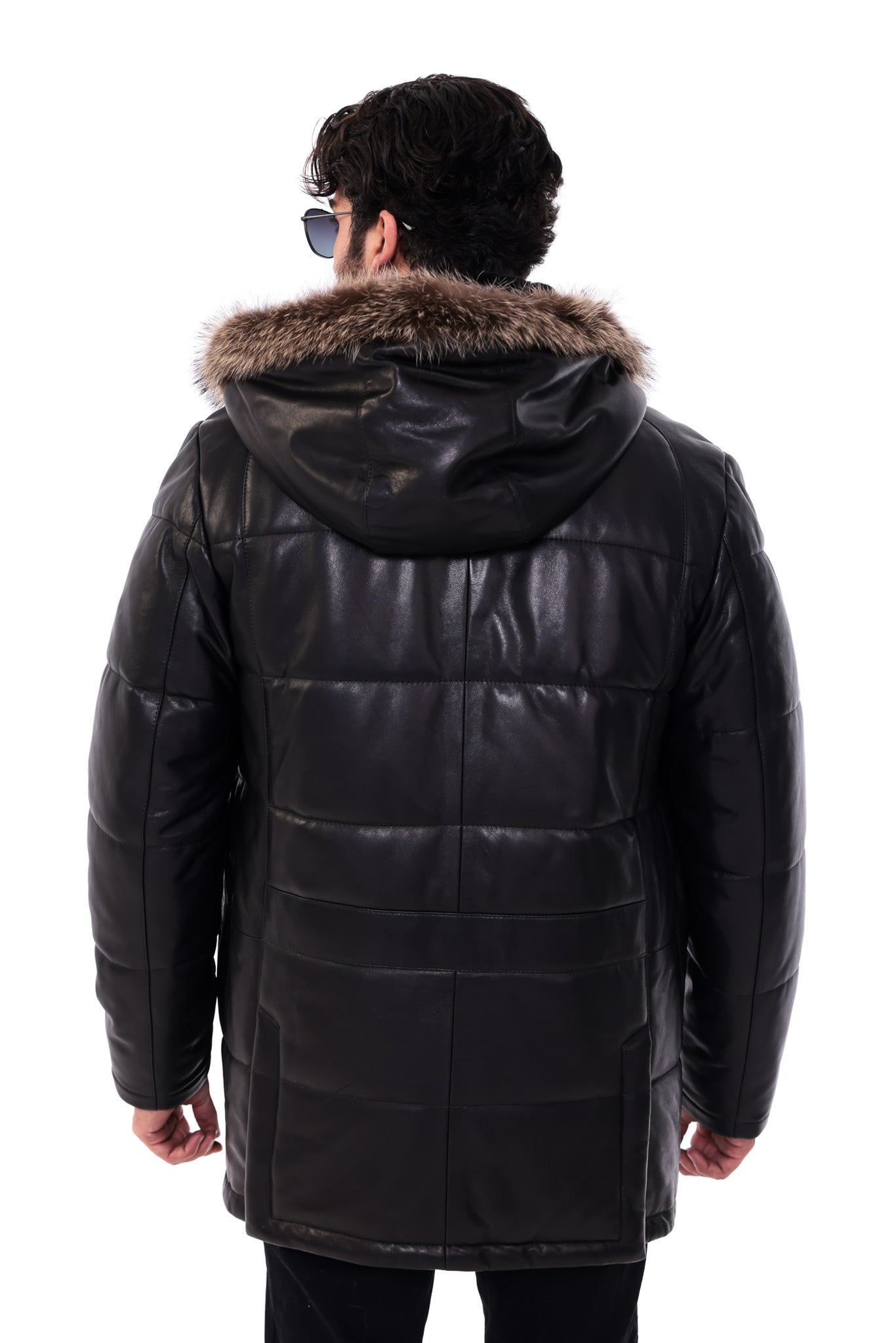 The Montrevia Black Genuine Leather Fur Hooded Men Jacket