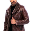 The Orvieto Brown Genuine Calf Leather Shearling Men Jacket