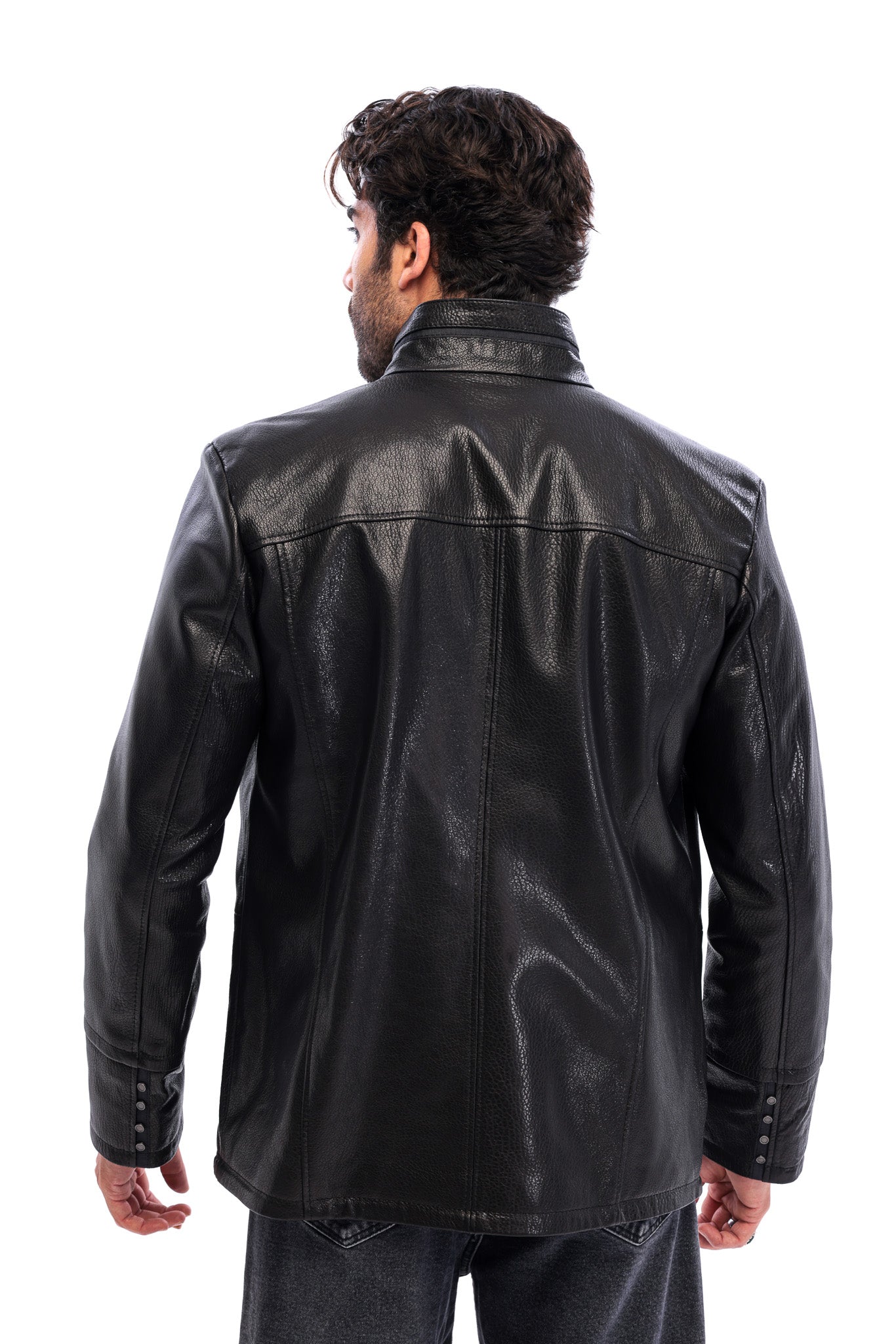 The Sondrio Black Genuine Leather Men Jacket