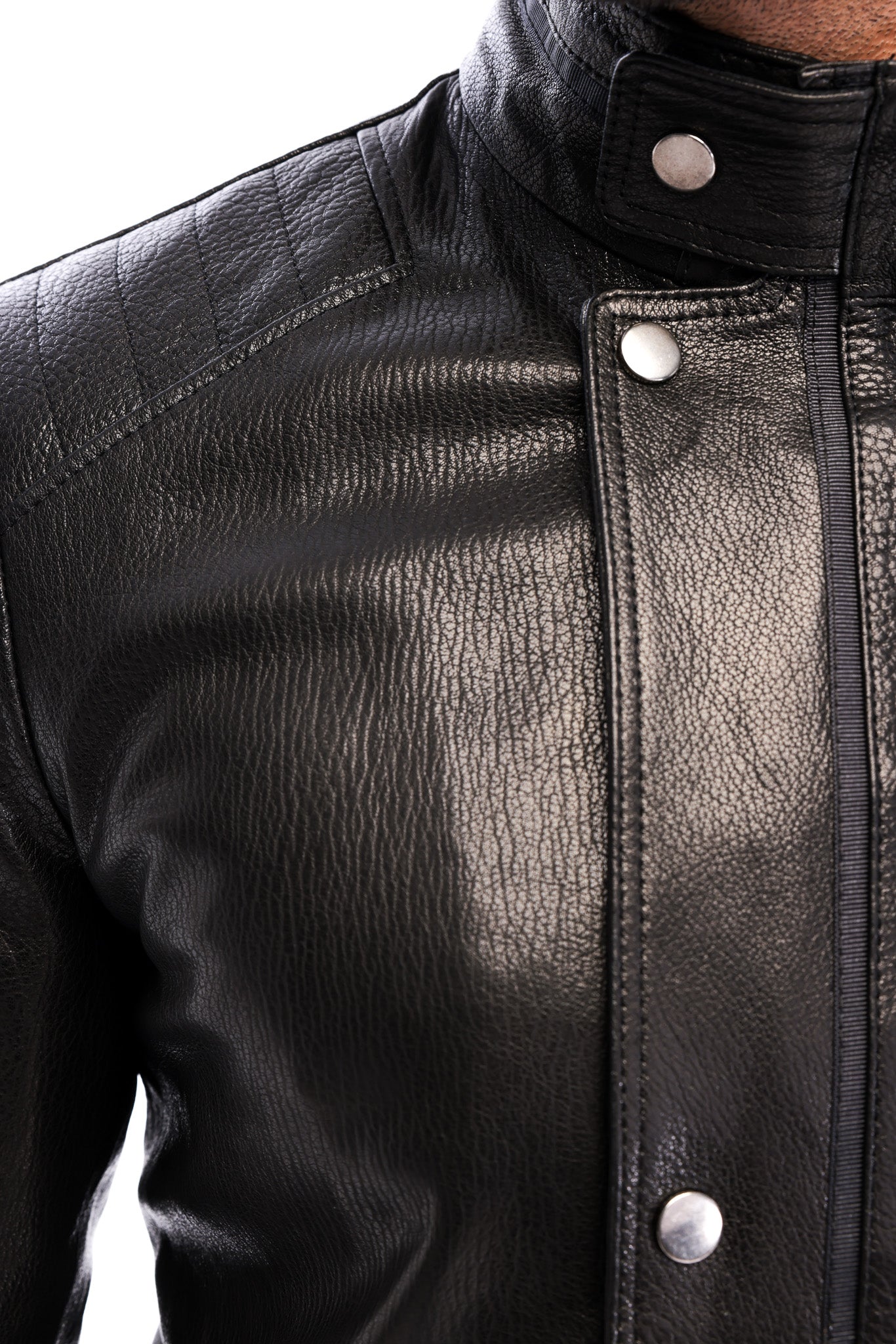 The Sondrio Black Genuine Leather Men Jacket