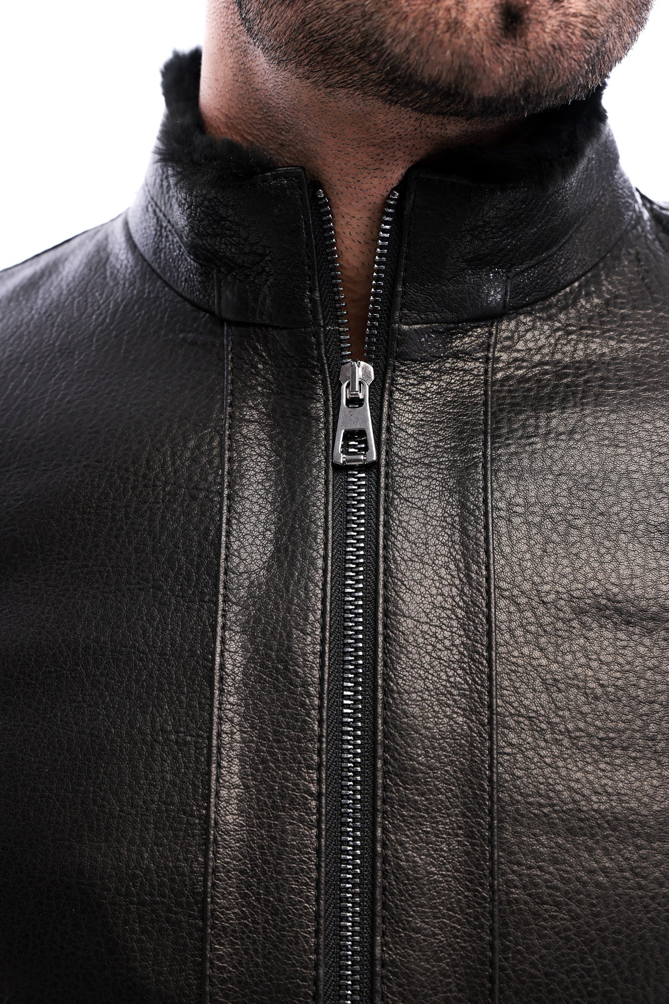The Taviano Black Genuine Leather Men Jacket