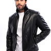 The Sondrio Black Genuine Calf Leather Shearling Men Jacket