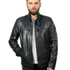 The Leroy Navy Blue Leather Men Jacket