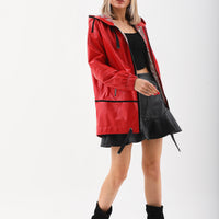 La chaqueta de cuero reversible para mujer Vega Roja