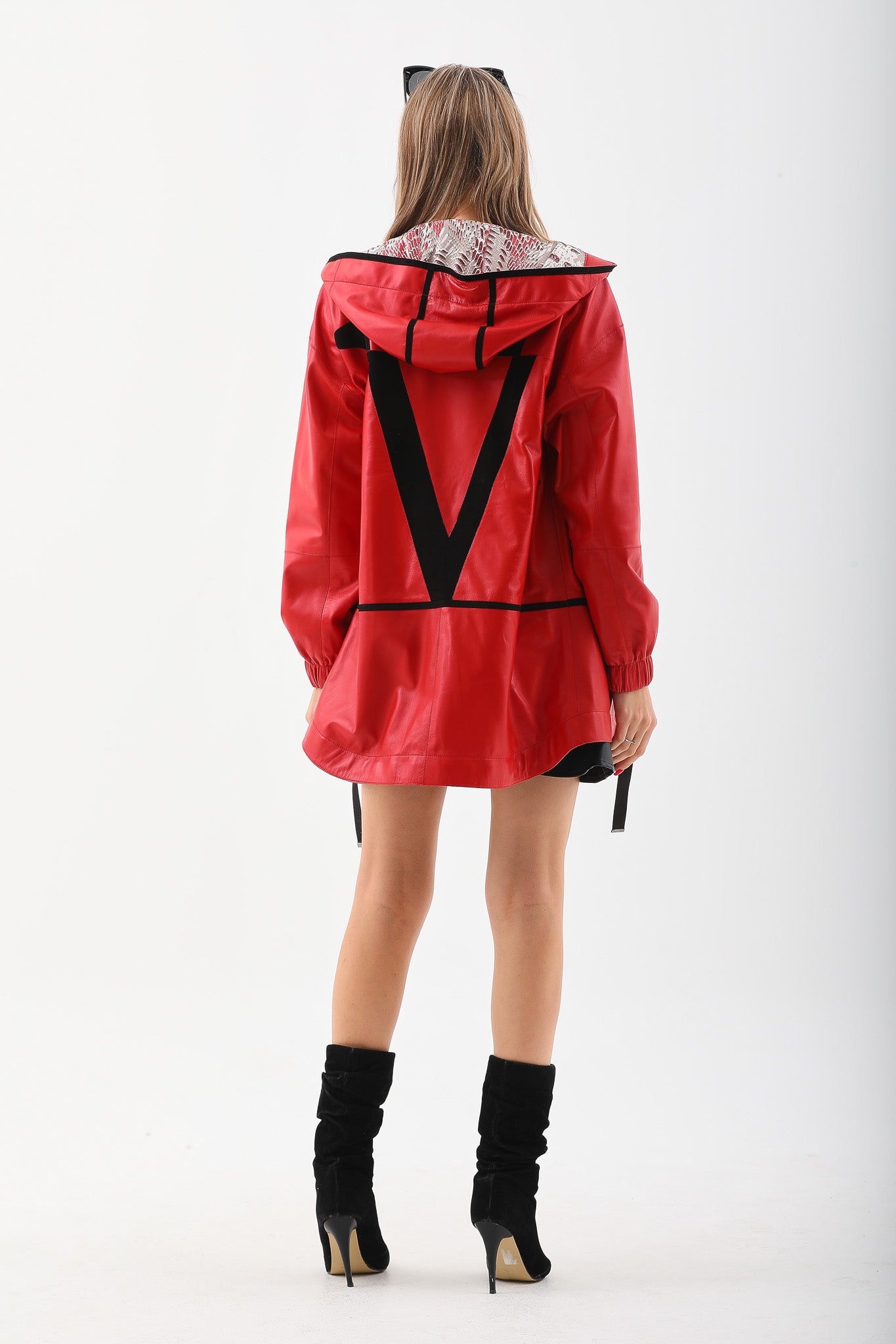 La chaqueta de cuero reversible para mujer Vega Roja