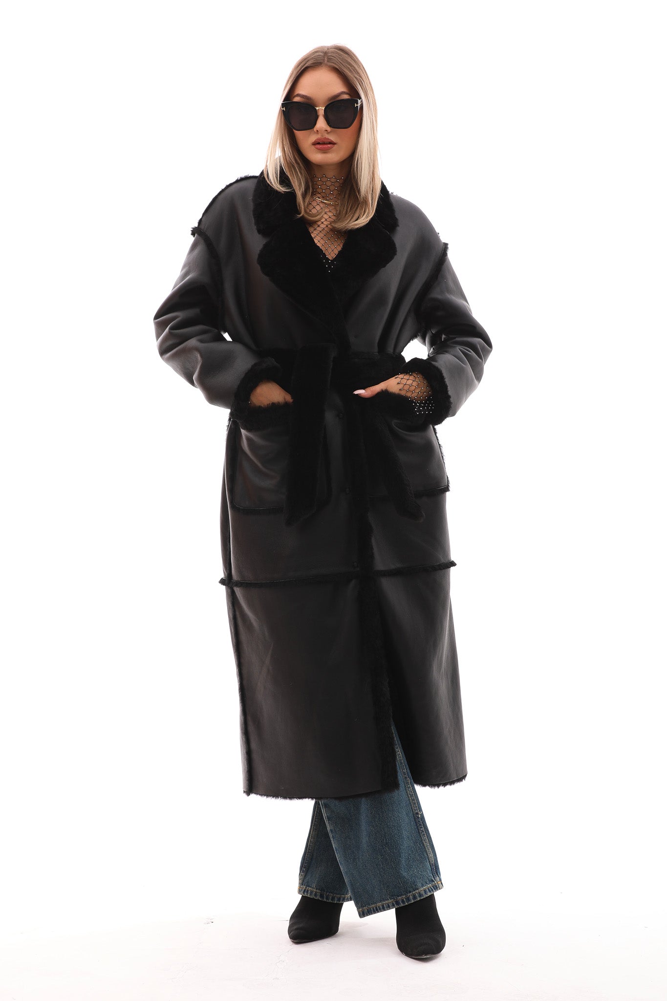 The Virelli Black Reversible Leather Women Jacket