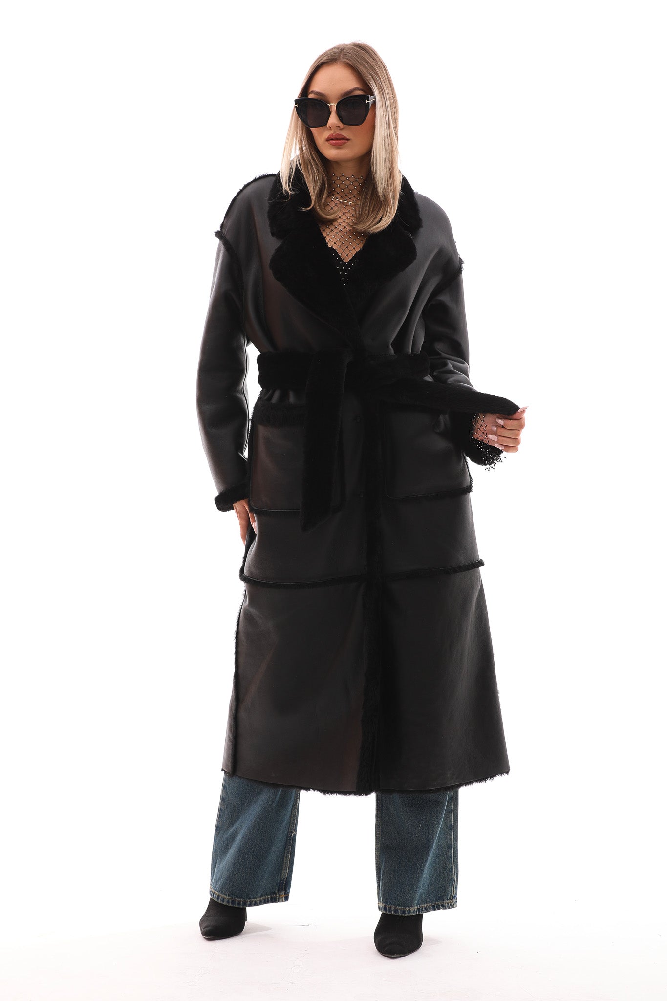 The Virelli Black Reversible Leather Women Jacket