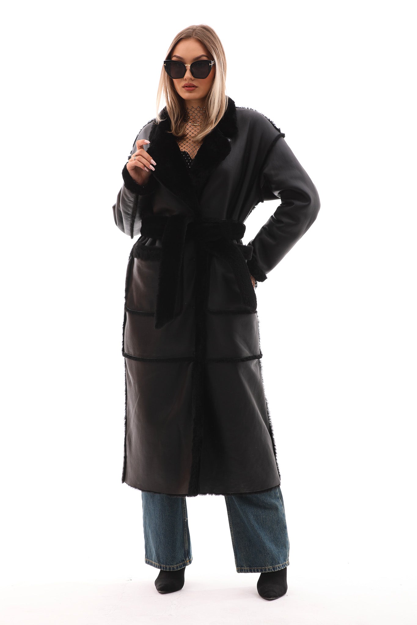 The Virelli Black Reversible Leather Women Jacket