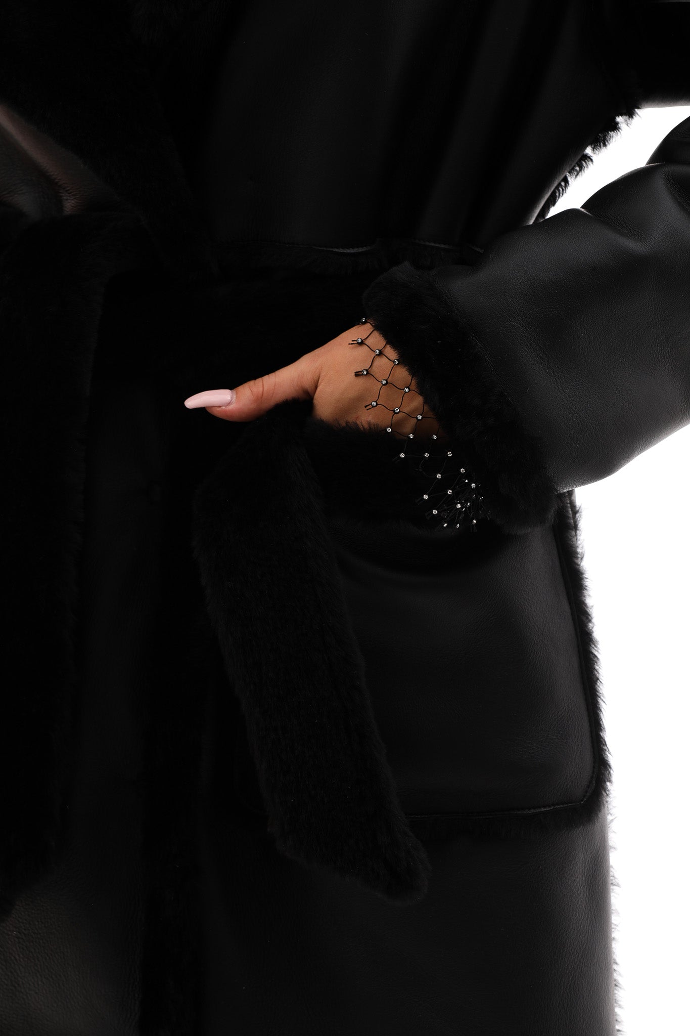 The Virelli Black Reversible Leather Women Jacket