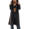 The Virella Reversible Hooded Shearling Black Leather Women Jacket