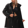 The Nyra Black Reversible Shearling Women Leather Jacket