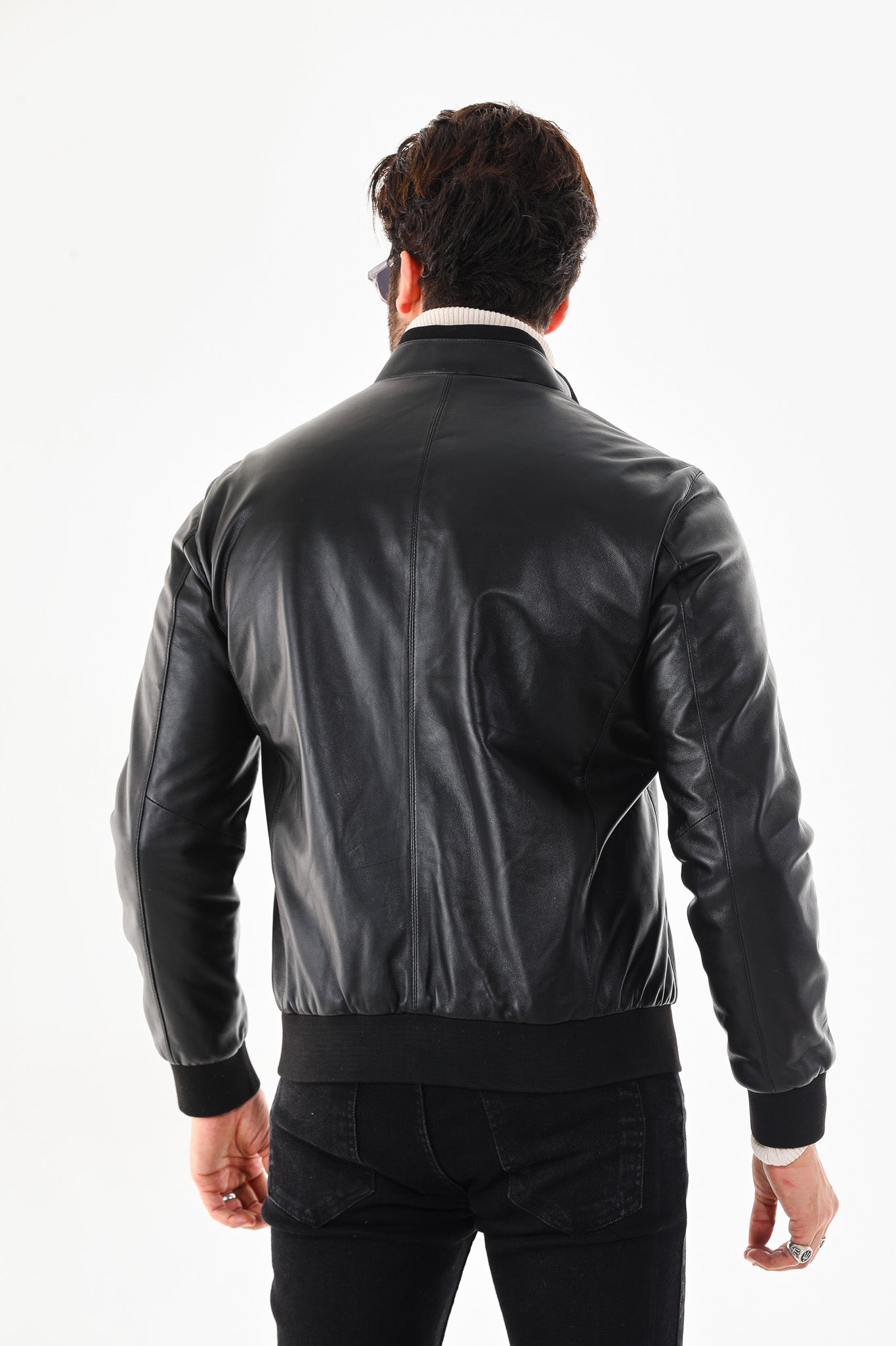 Monza Vintage Black Lambskin Men Leather Jacket - 4