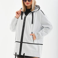 The Vega White Reversible Leather Women Jacket