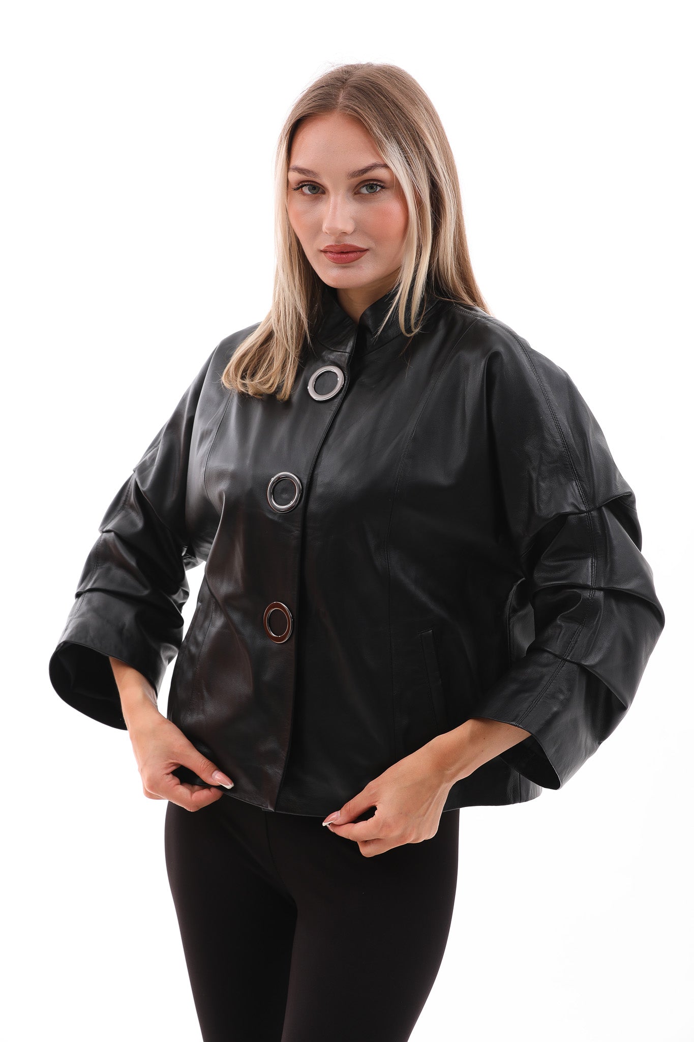La chaqueta de cuero negra para mujer Odessa