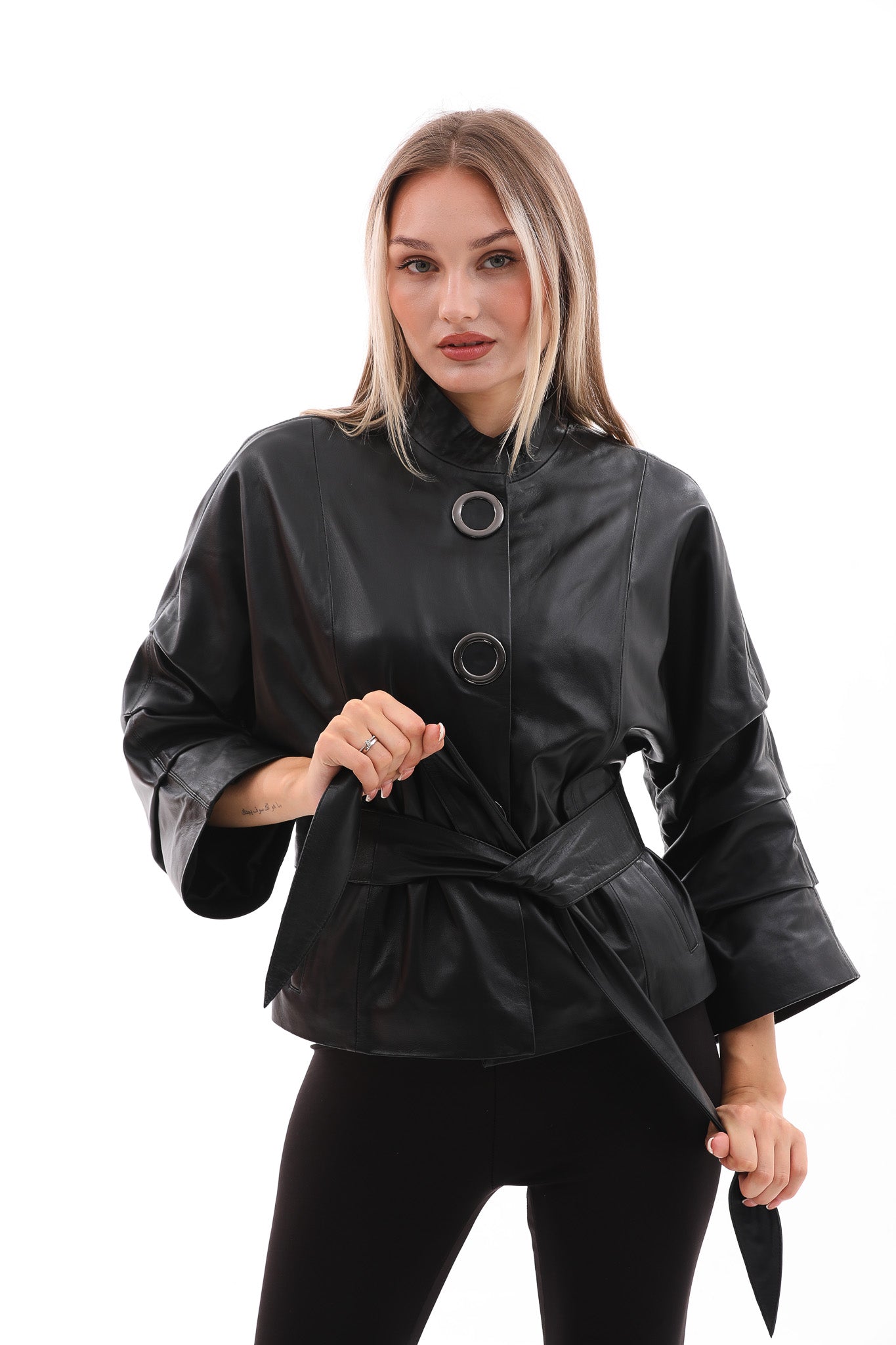 La chaqueta de cuero negra para mujer Odessa
