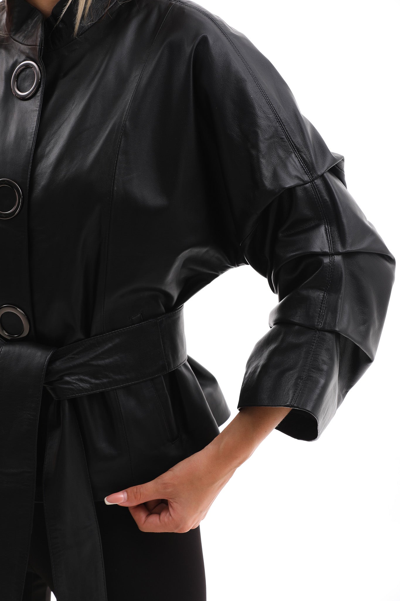 La chaqueta de cuero negra para mujer Odessa