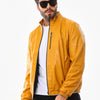 The Como Reversible Mustard Yellow & Black Leather Bomber Men Jacket