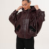 La Chaqueta de Cuero Burdeos Marvella para Mujer