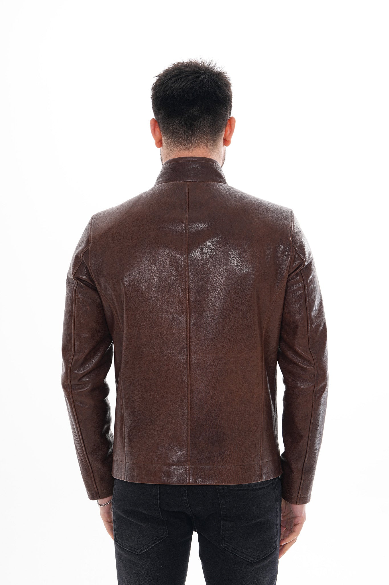 La chaqueta de cuero marrón Marco para hombre