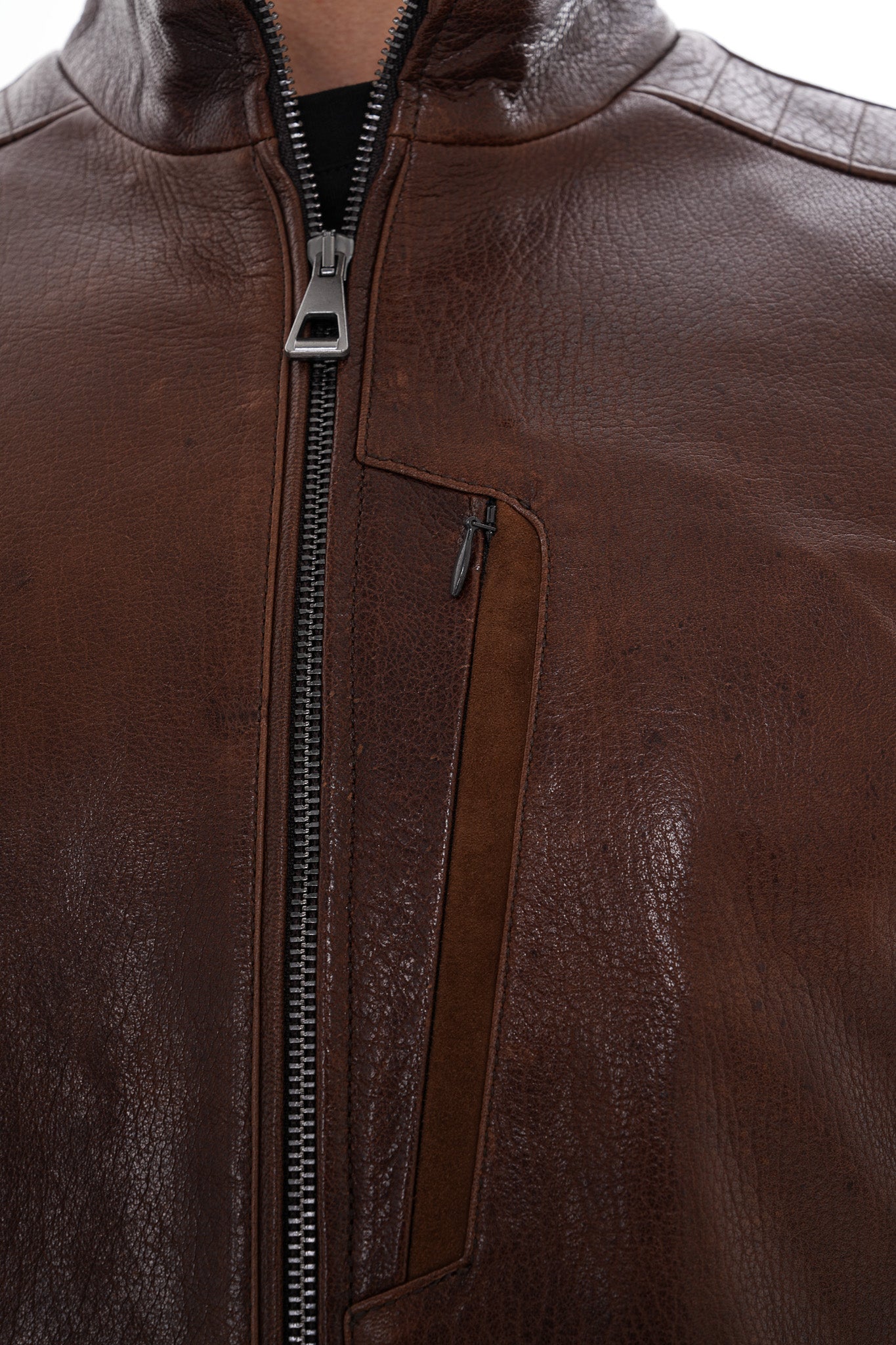 La chaqueta de cuero marrón Marco para hombre
